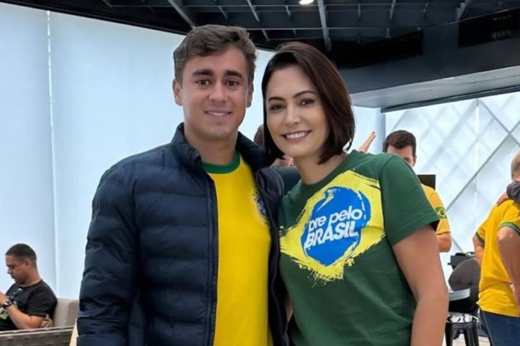 Michelle Bolsonaro usa fé para homenagear Nikolas Ferreira nas redes
