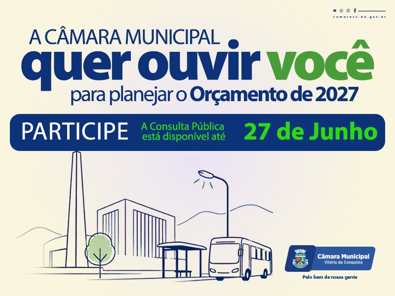 O futuro de Vitória da Conquista começa agora: Câmara lança consulta pública para ouvir a população