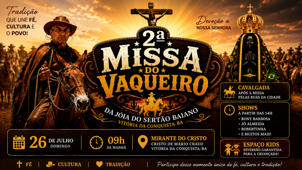 Vitória da Conquista receberá a Segunda Missa do Vaqueiro no dia 26 de julho