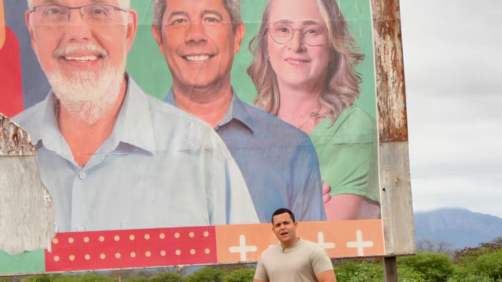 Placa promete estrada, mas vídeo mostra outro cenário em Livramento; Matheus Cambuí cobra explicações