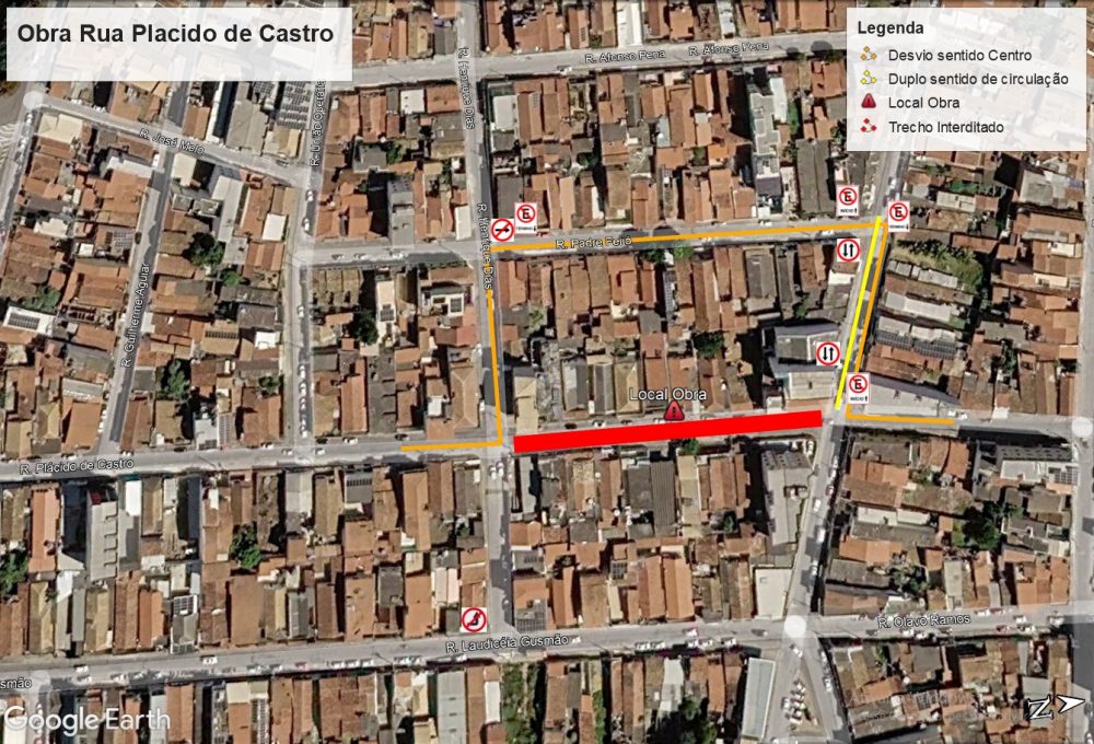 Simtrans interdita trecho da Rua Plácido de Castro para recuperação da drenagem em Vitória da Conquista