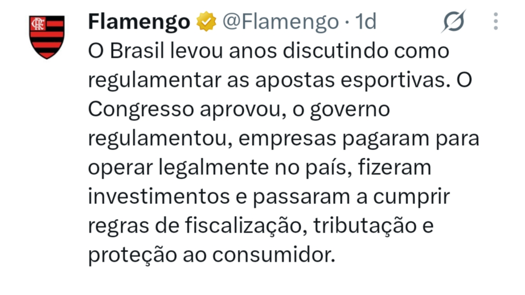 “Não se pode criar uma regra” e depois mudar tudo: Flamengo reage à Lula