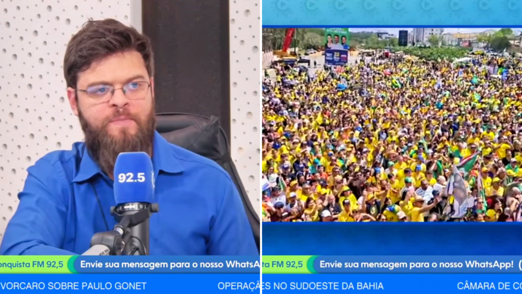 Flávio Bolsonaro reúne multidão em Vitória da Conquista