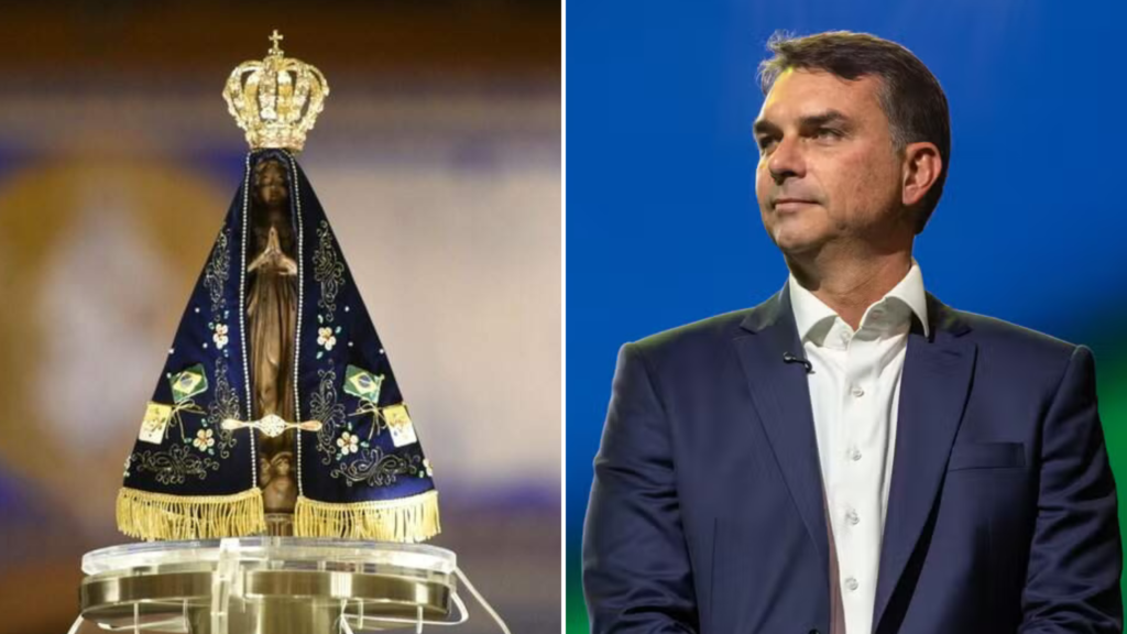 Flávio Bolsonaro acusa PT de espalhar boato sobre a Padroeira do Brasil