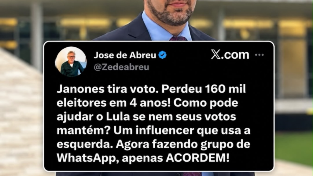 José de Abreu critica André Janones após queda de 160 mil votos e ironiza estratégia de mobilização por Lula