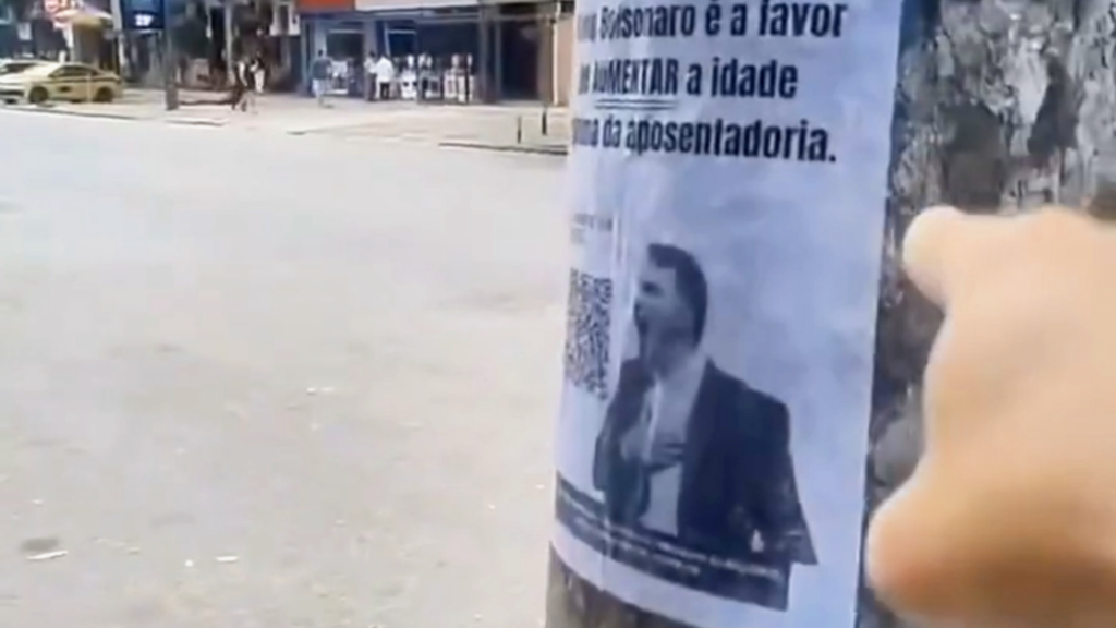 Cartazes contra Flávio Bolsonaro provocam reação nas ruas em meio à disputa eleitoral